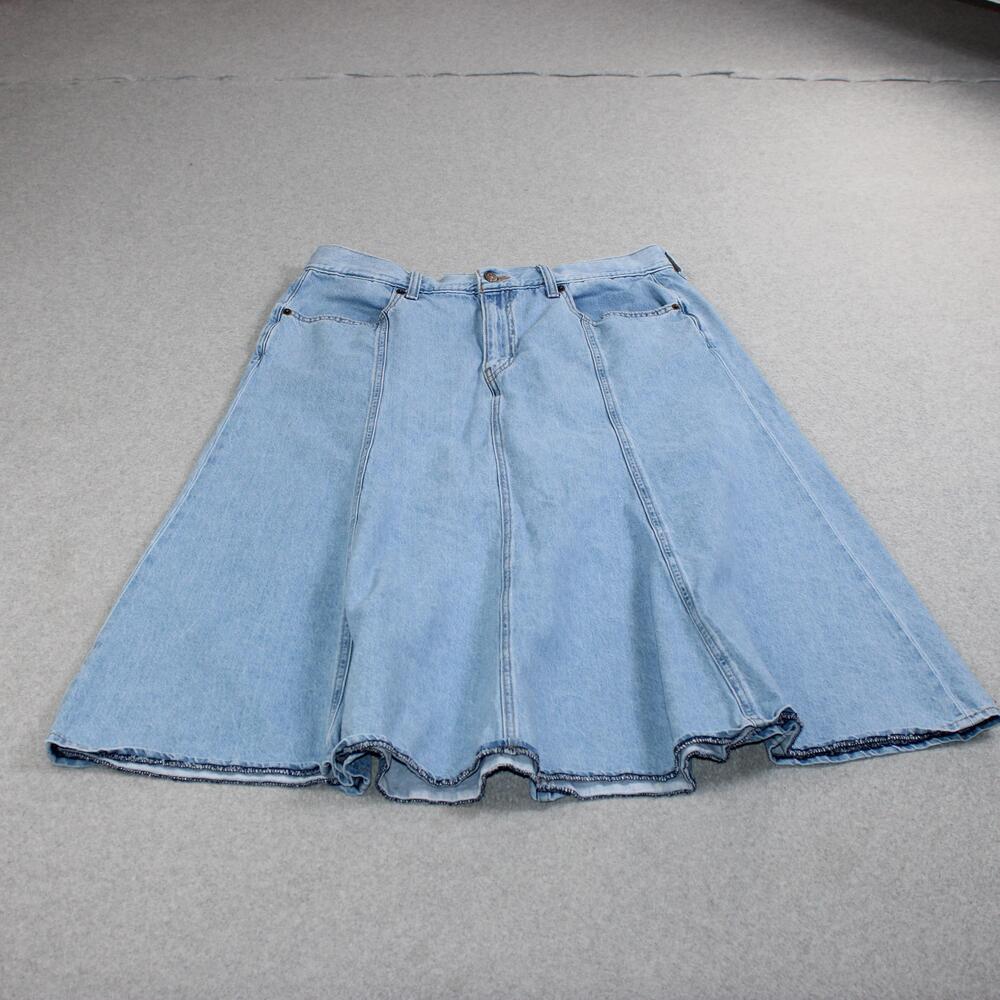 Levi's Denim Skirt Women 34 Blue A-Line Midi Full Pockets Boho Southwest Western